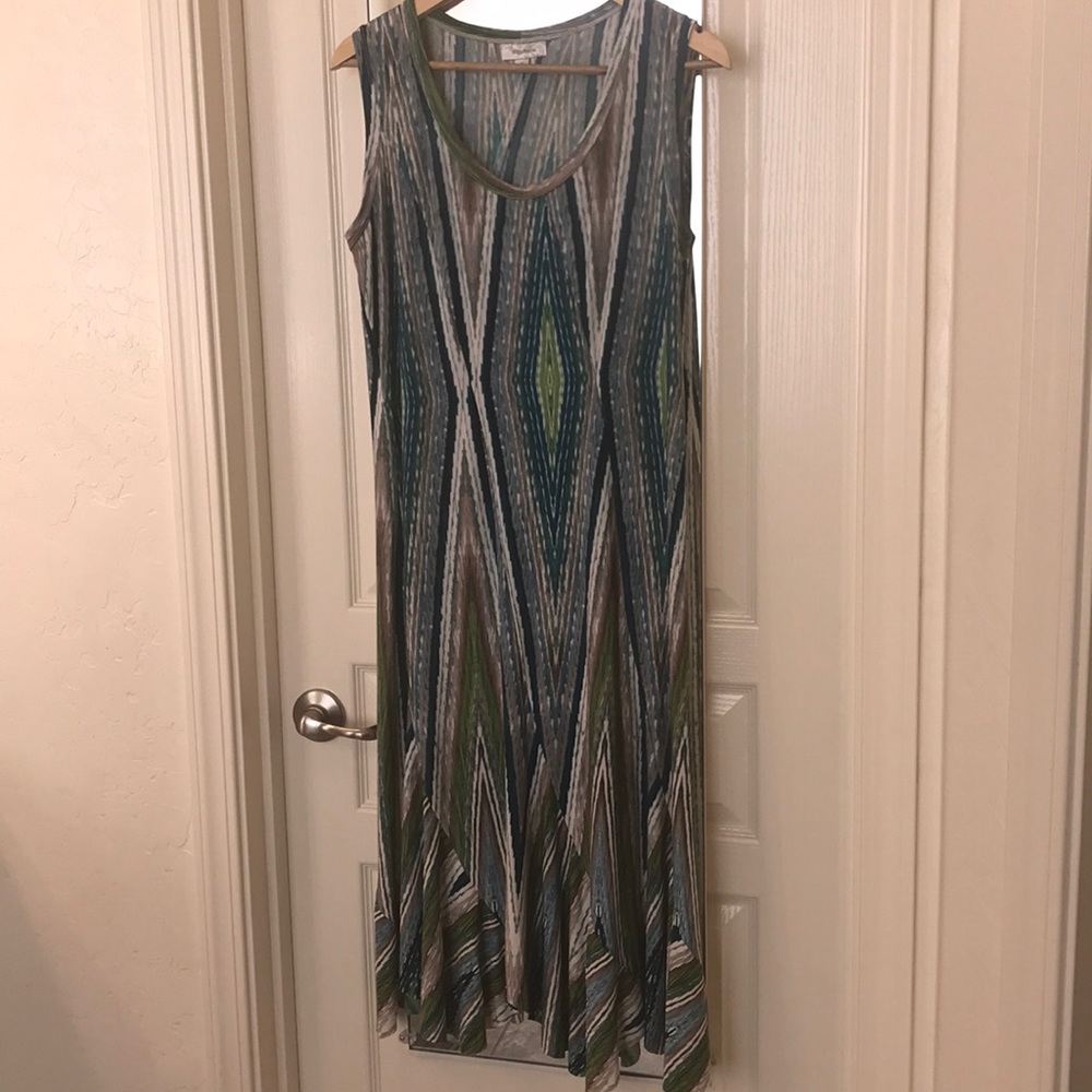 Bias Maxi Stretch Teal Green Tank dress size 14